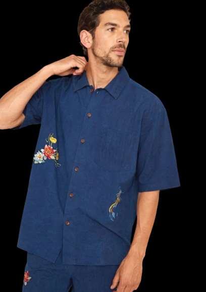 Shortsleeve Shirt with Embroidery